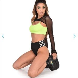 Checked Out High Waisted Rave Bottoms